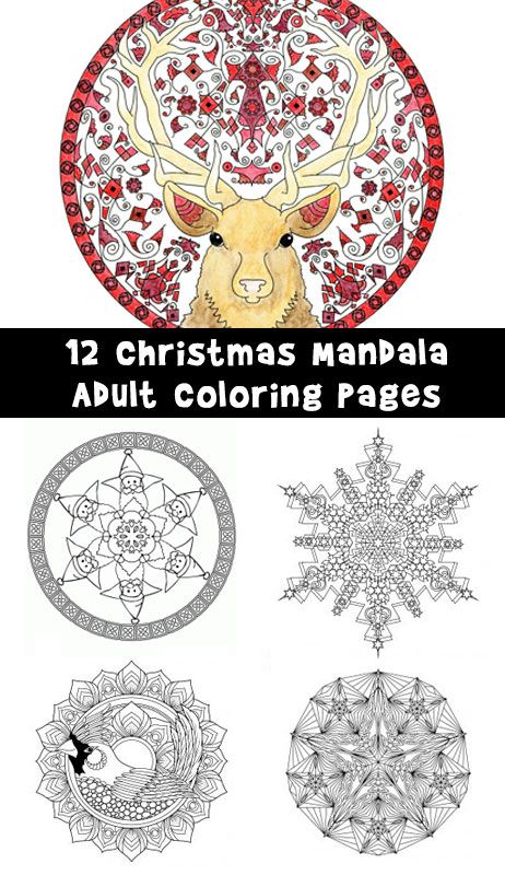 Reindeer Christmas Mandala Coloring Pages