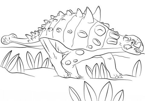 Simple Ankylosaurus Coloring Page
