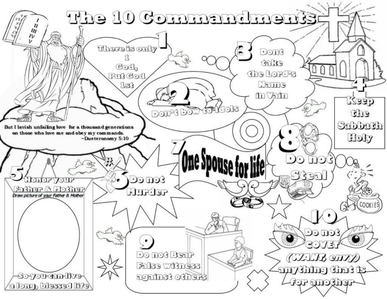 Ten Commandments Coloring Pages For Kids