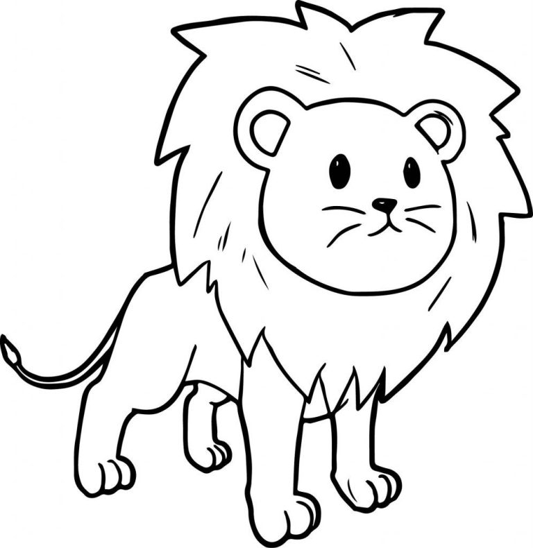 Easy Lion Coloring Sheet