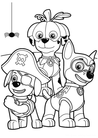 Halloween Chase Coloring Paw Patrol Halloween Coloring Pages