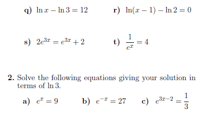 Exponential And Logarithmic Functions Worksheet Answers