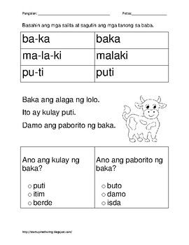 Free Printable Filipino Reading Comprehension Worksheets For Grade 2 Pdf