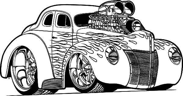 Detailed Hot Rod Coloring Pages