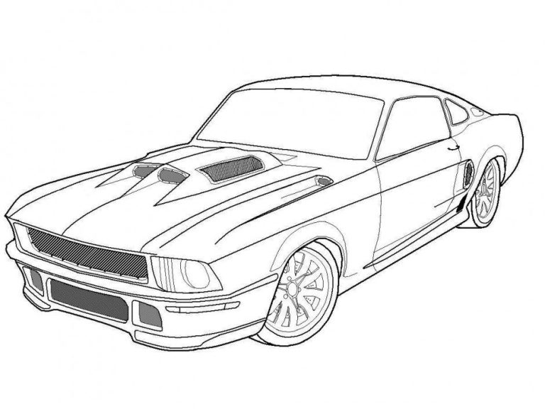 Mustang Muscle Car Coloring Pages