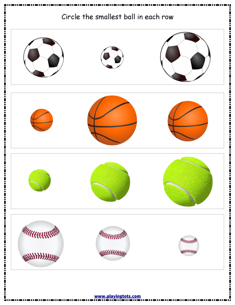 Sports Worksheets For Toddlers