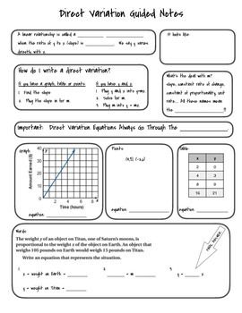 8th Grade Direct Variation Worksheet Answers