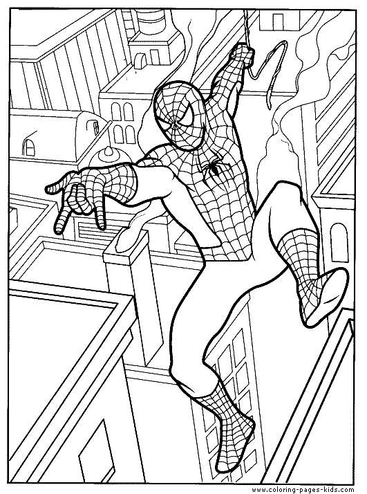 Coloring Sheet Spiderman Color Page