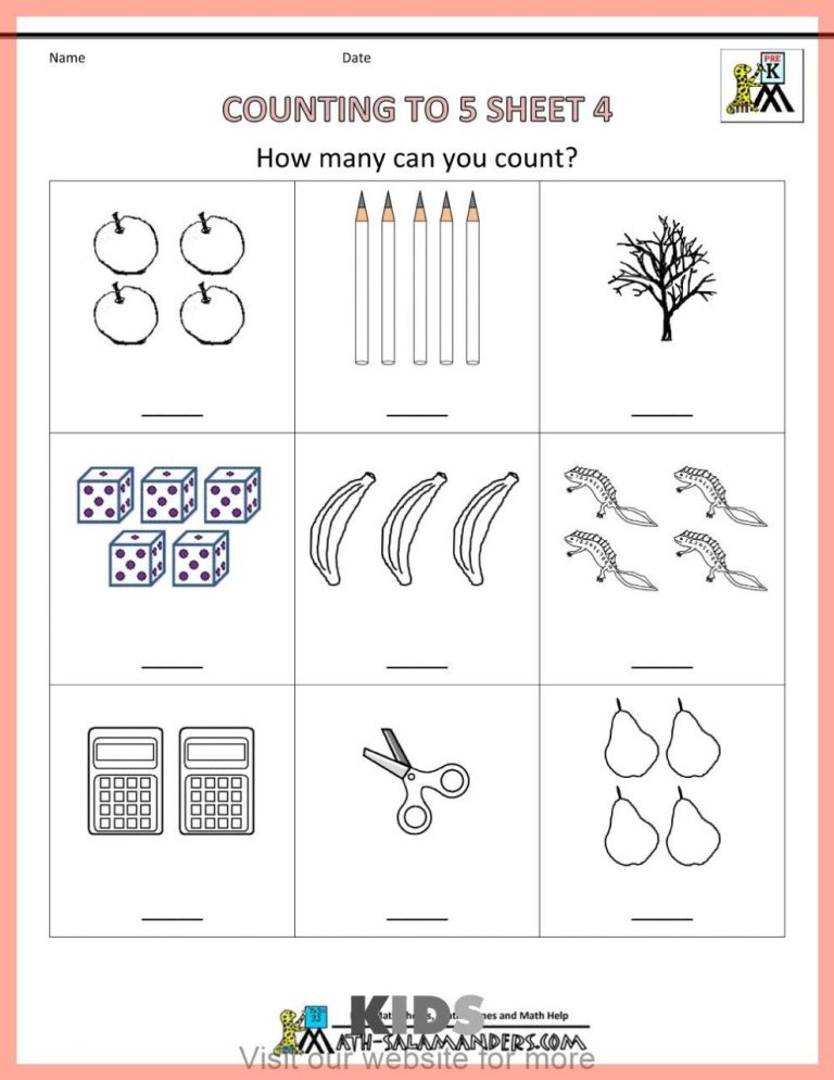 Printable Early Childhood Worksheets For Toddlers Age 2