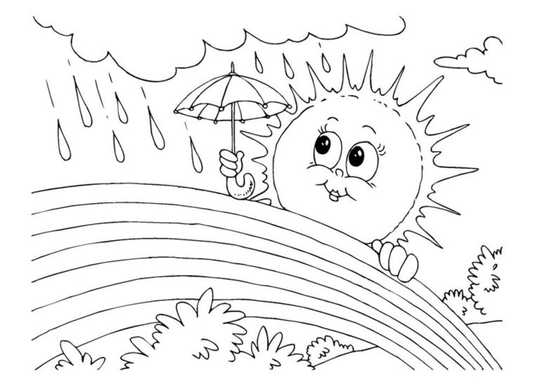 Rain Coloring Pages For Kids