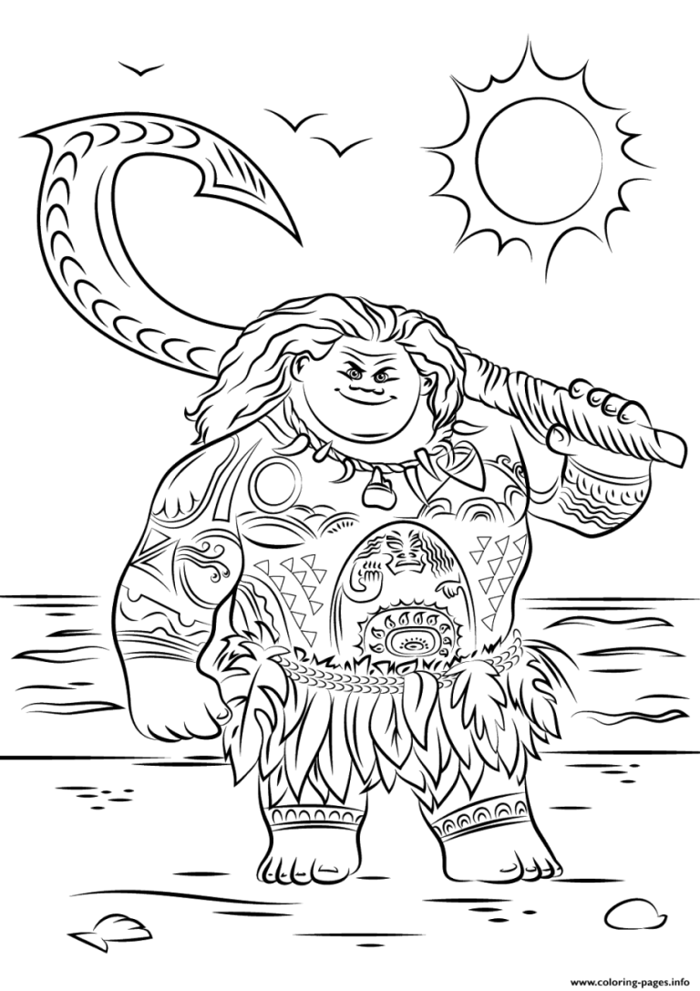 Maui Coloring Pages Moana