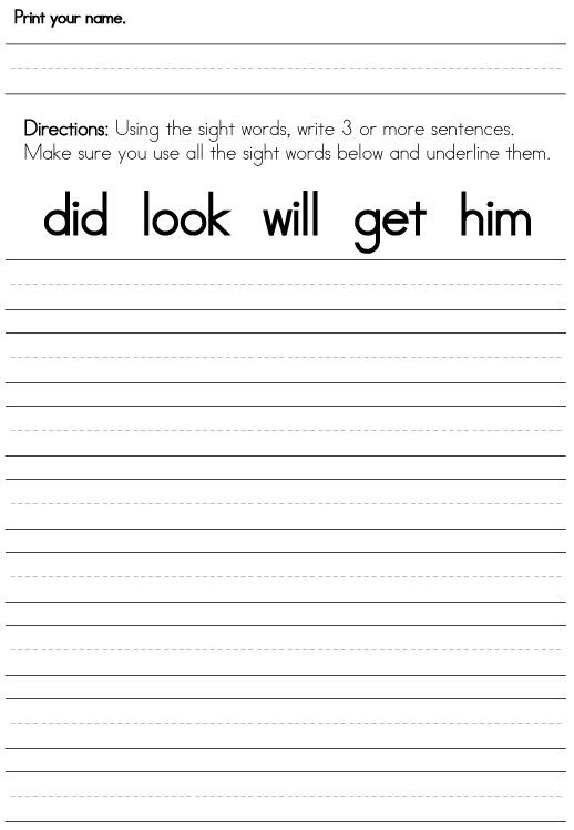 1st Grade First Grade Writing Worksheets Free Printable