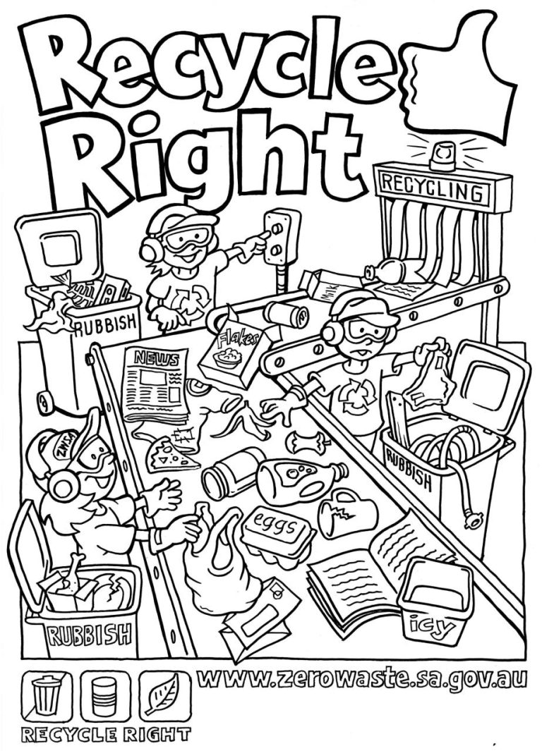 Environment Recycling Coloring Pages
