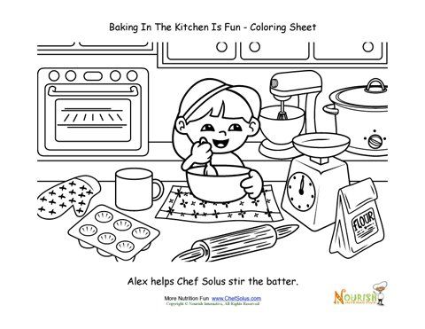 Preschool Cooking Coloring Pages