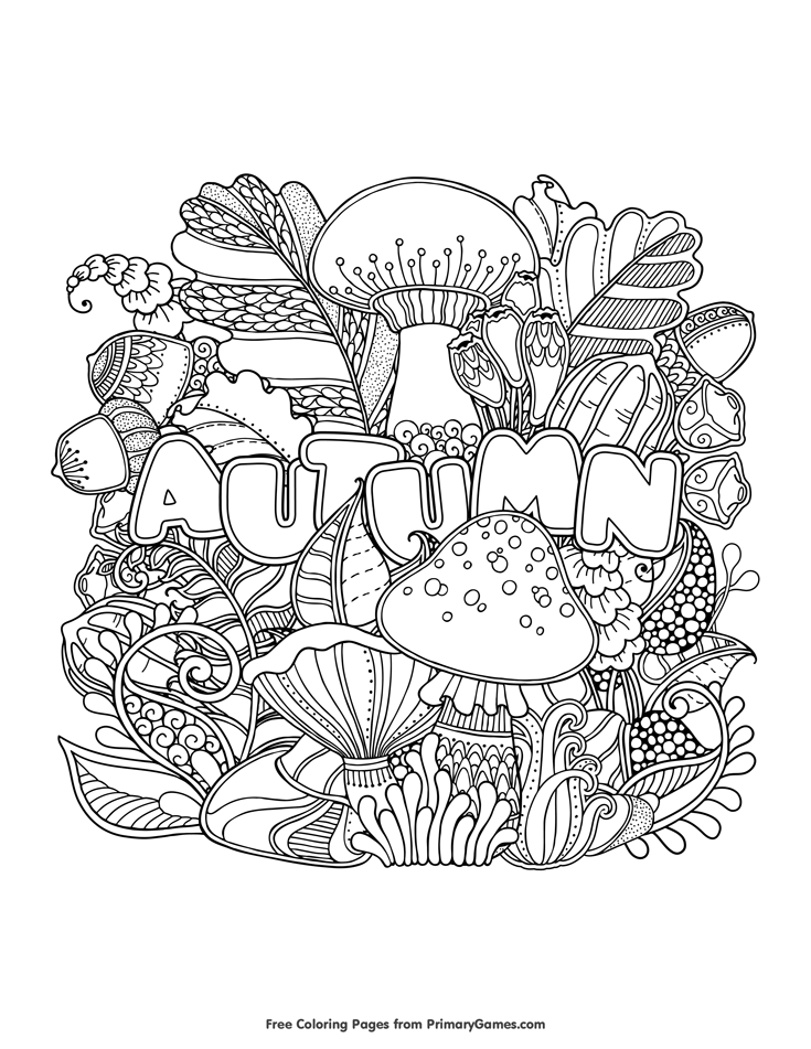 Autumn Pictures For Children To Colour