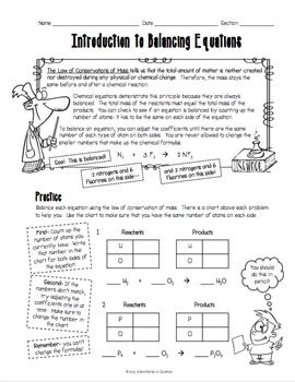 Writing Chemical Equations Worksheet Answers Pdf