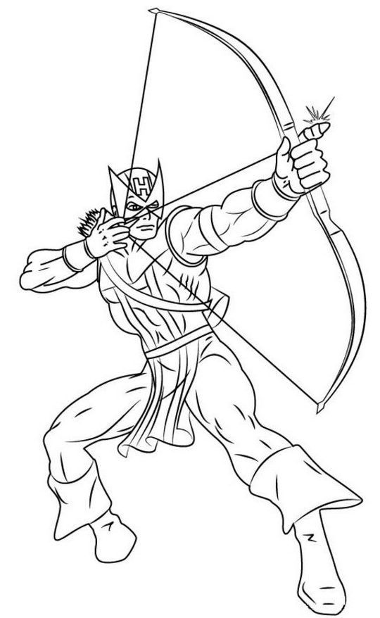 Superhero Hawkeye Coloring Pages