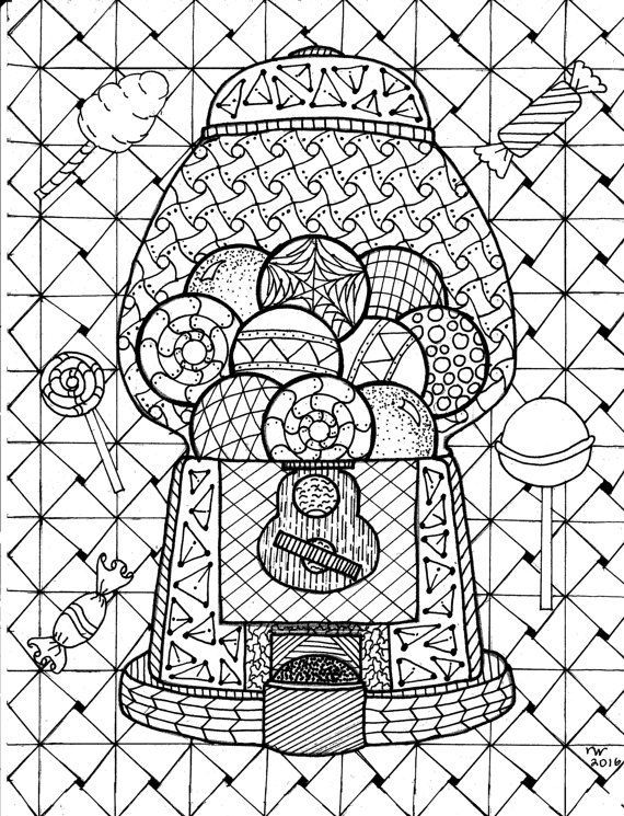 Coloring Sheet Gumball Machine Coloring Page