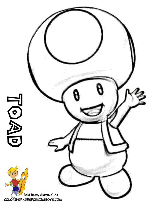 Toad Coloring Pages From Super Mario