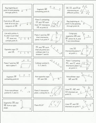 Practice Points Lines And Planes Worksheet Answer Key
