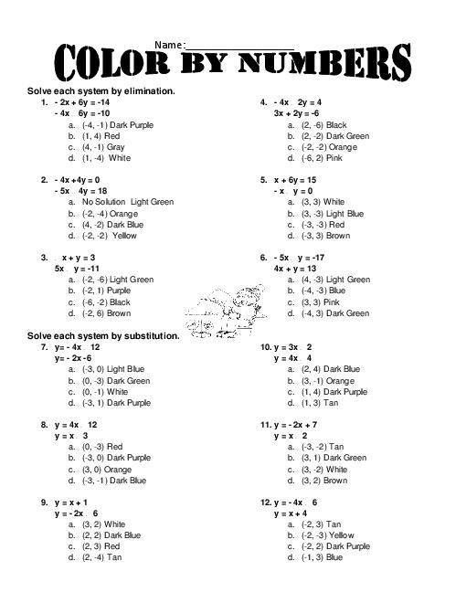 Solving System Of Equations Worksheet Answers
