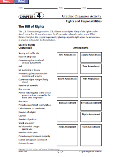 5th Grade Bill Of Rights Worksheet Answers Key