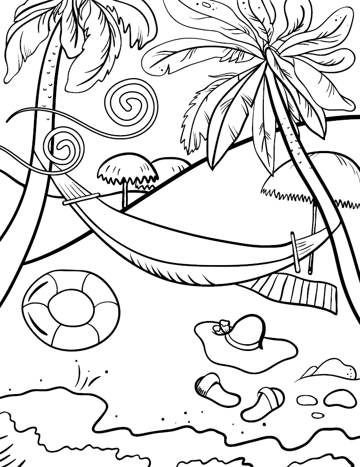 Beach Coloring Pictures