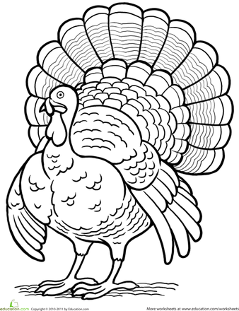 Thanksgiving Cooked Turkey Coloring Page