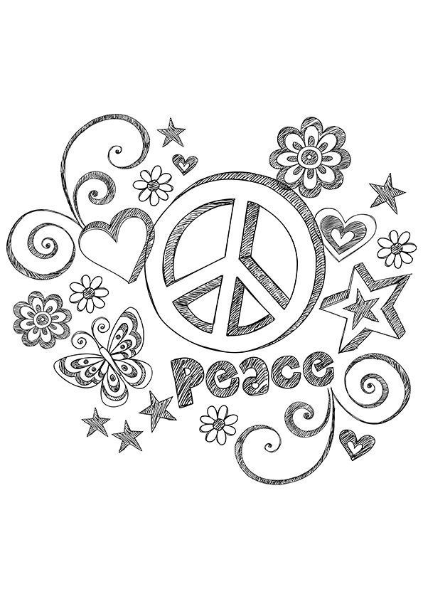 Cool Peace Sign Coloring Pages