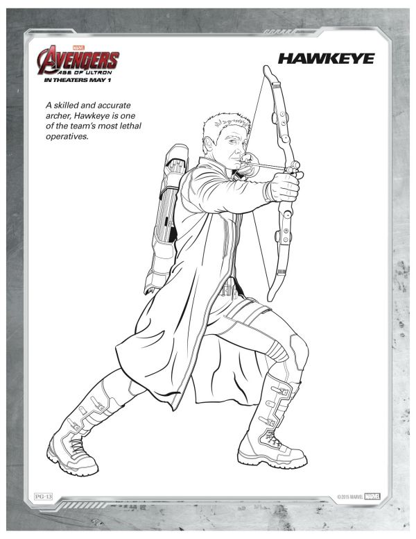 Avengers Hawkeye Coloring Pages