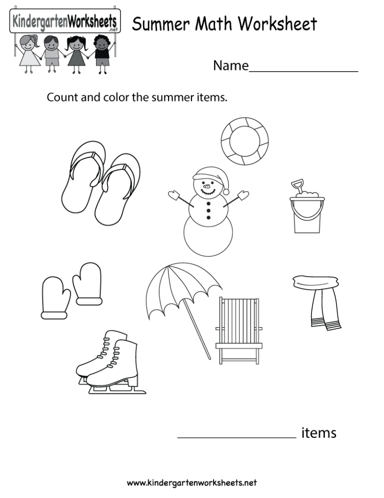 Preschool Summer Worksheets For Kindergarten
