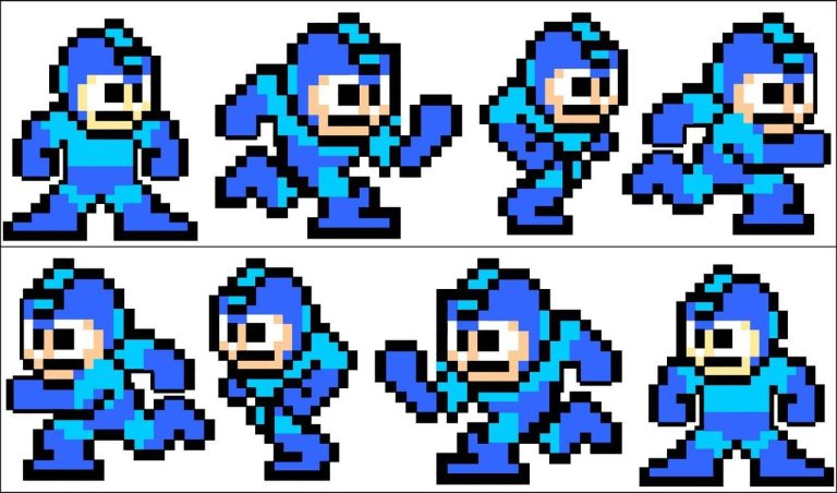 8 Bit Mega Man Coloring Pages
