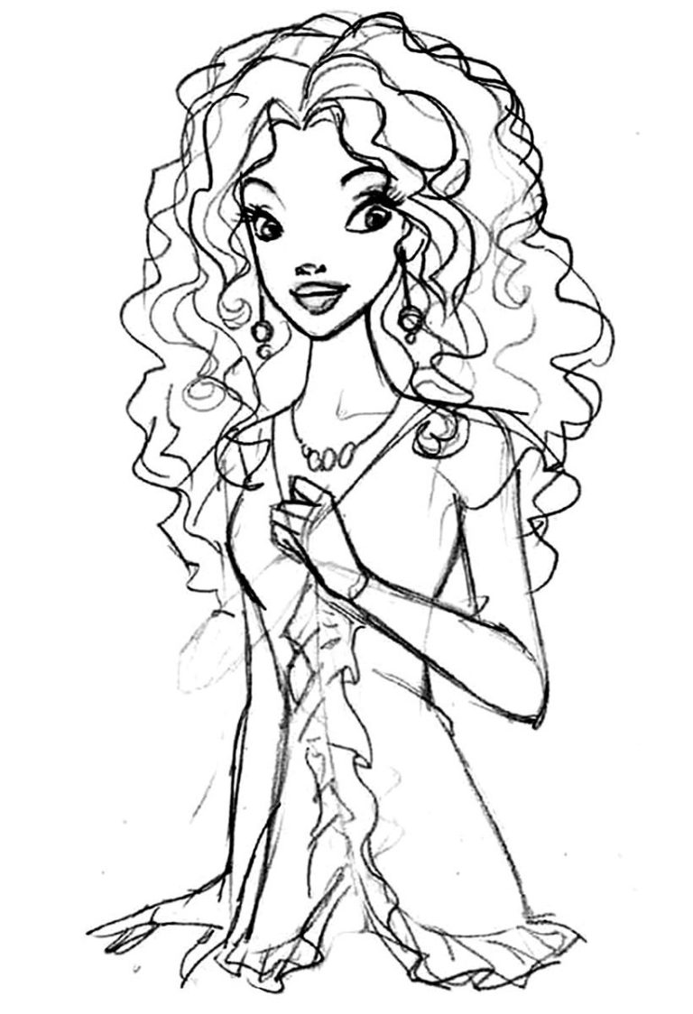 Princess African American Coloring Pages