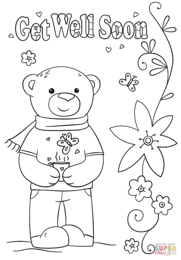 Get Well Soon Colouring Pages