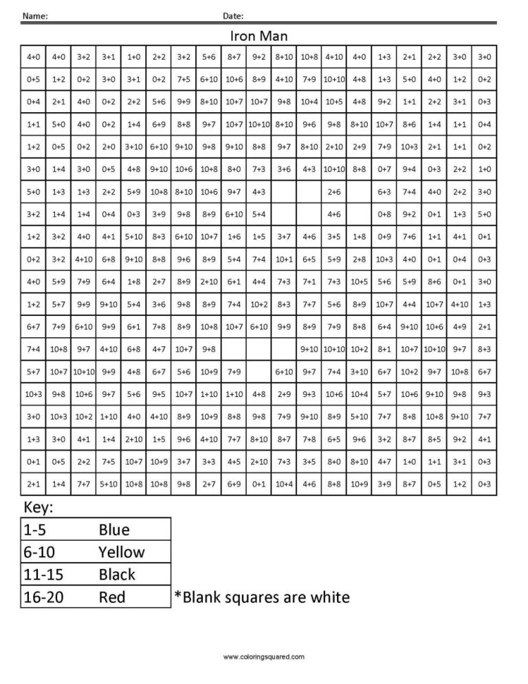 Math Square Coloring Pages