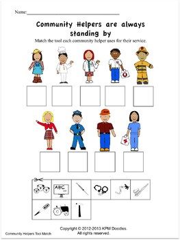 Kindergarten Community Helpers Worksheets For Kids