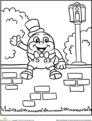 Kindergarten Humpty Dumpty Coloring Page