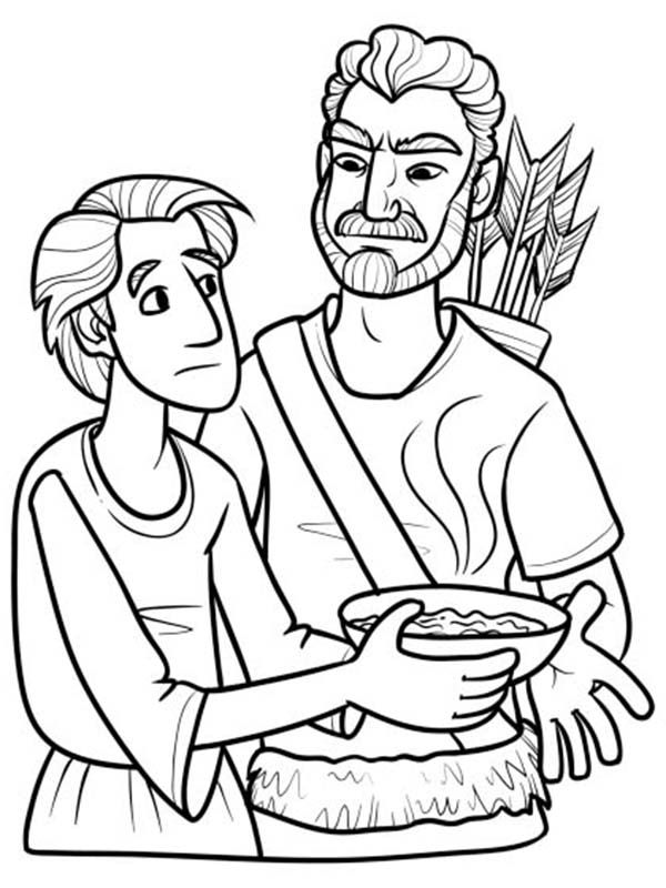 Children's Jacob And Esau Coloring Page