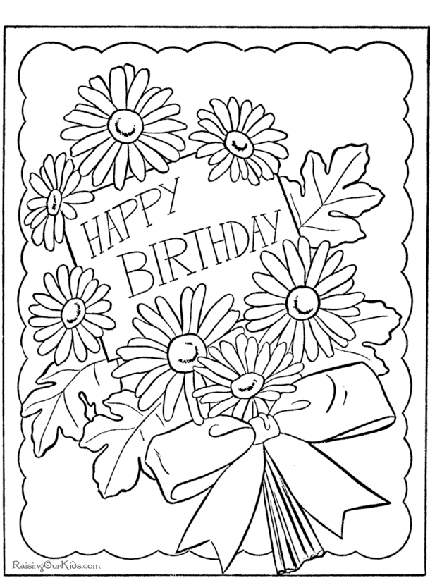 Printable Birthday Coloring Pages For Mom