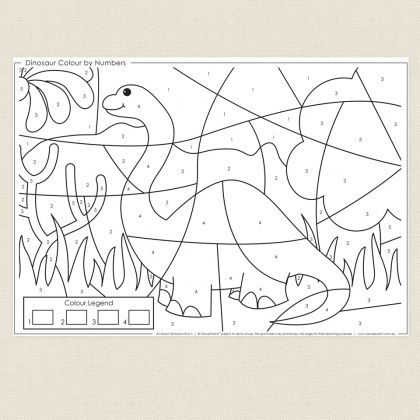 Dinosaur Color By Number Free Printables