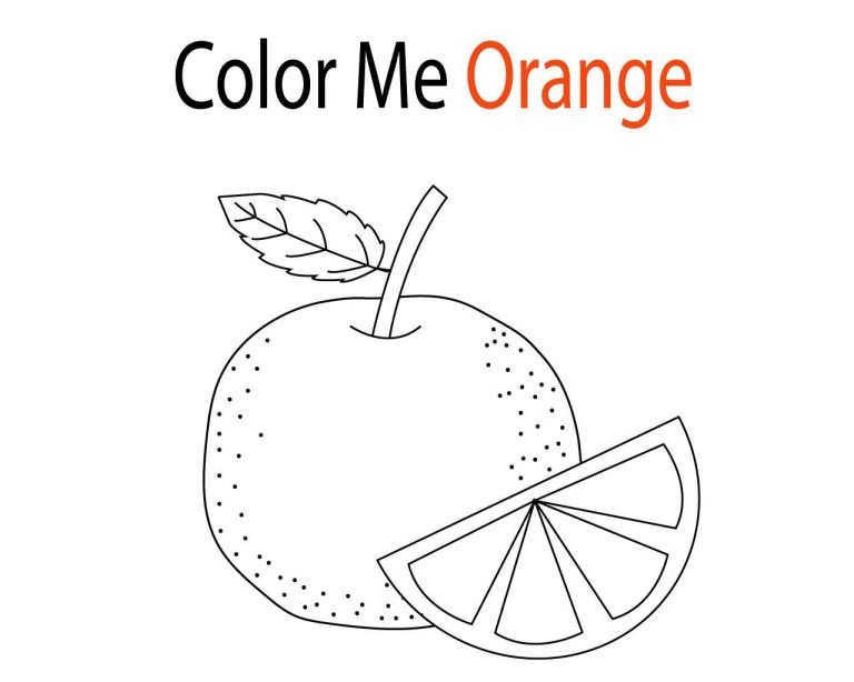 Orange Coloring Pages Fruit