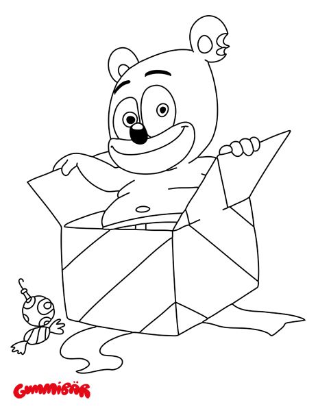Candy Gummy Bear Coloring Page