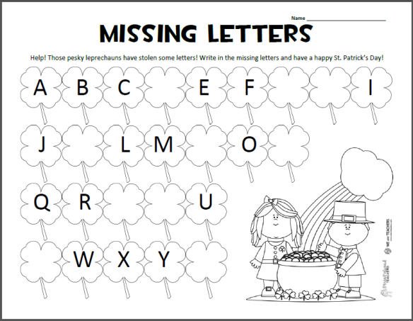 Missing Letter Worksheets For Kindergarten Pdf