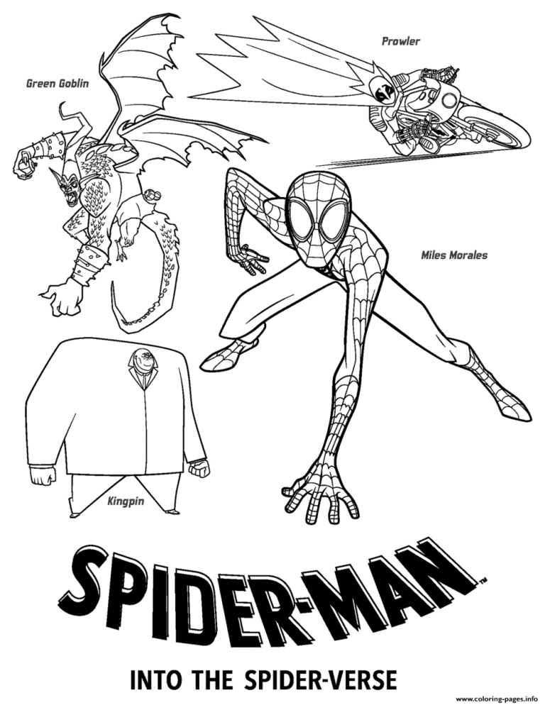 Spider Man Into The Spider Verse Coloring Pages