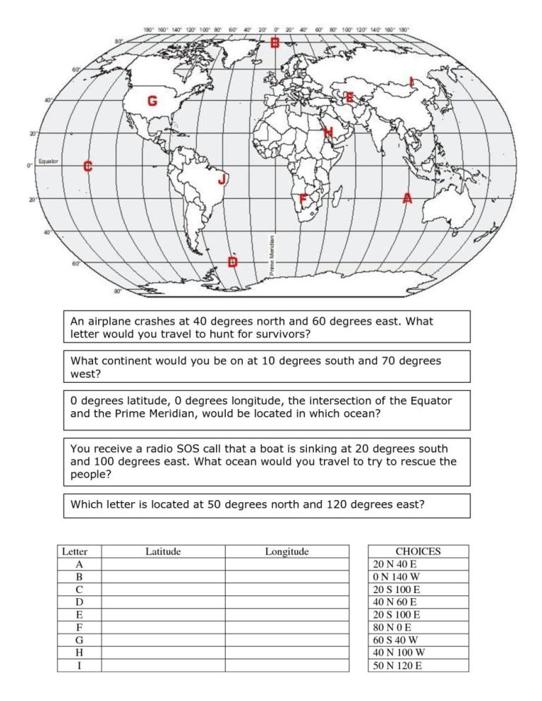 Map Skills Worksheets 5th Grade Pdf