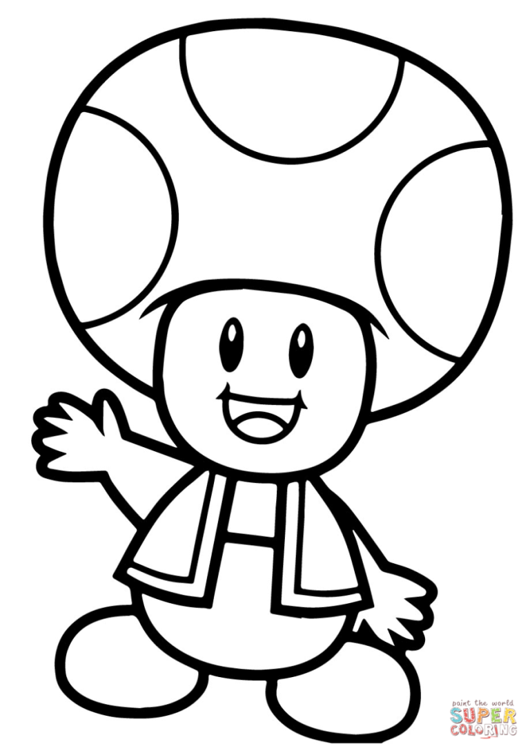 Toad Coloring Pages Mario