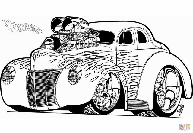 Muscle Car Hot Rod Coloring Pages