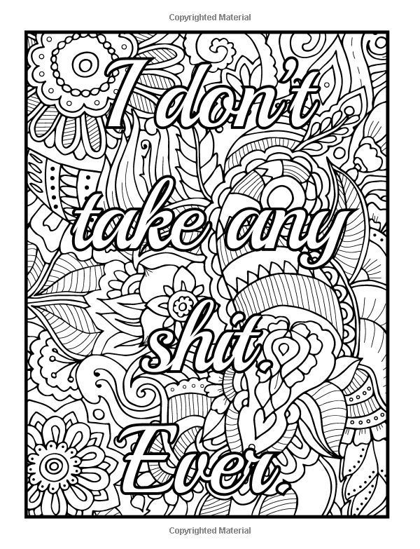 Easy Curse Word Coloring Pages