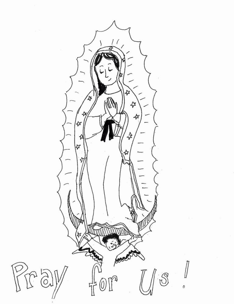 Outline Our Lady Of Guadalupe Coloring Page