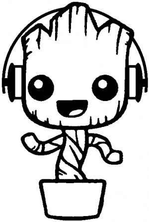 Baby Groot Coloring Page Free